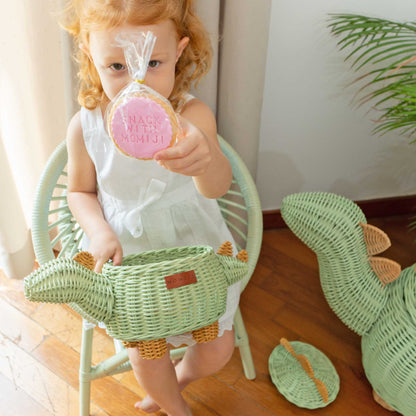 Dinosaur Basket Small - Mint Green