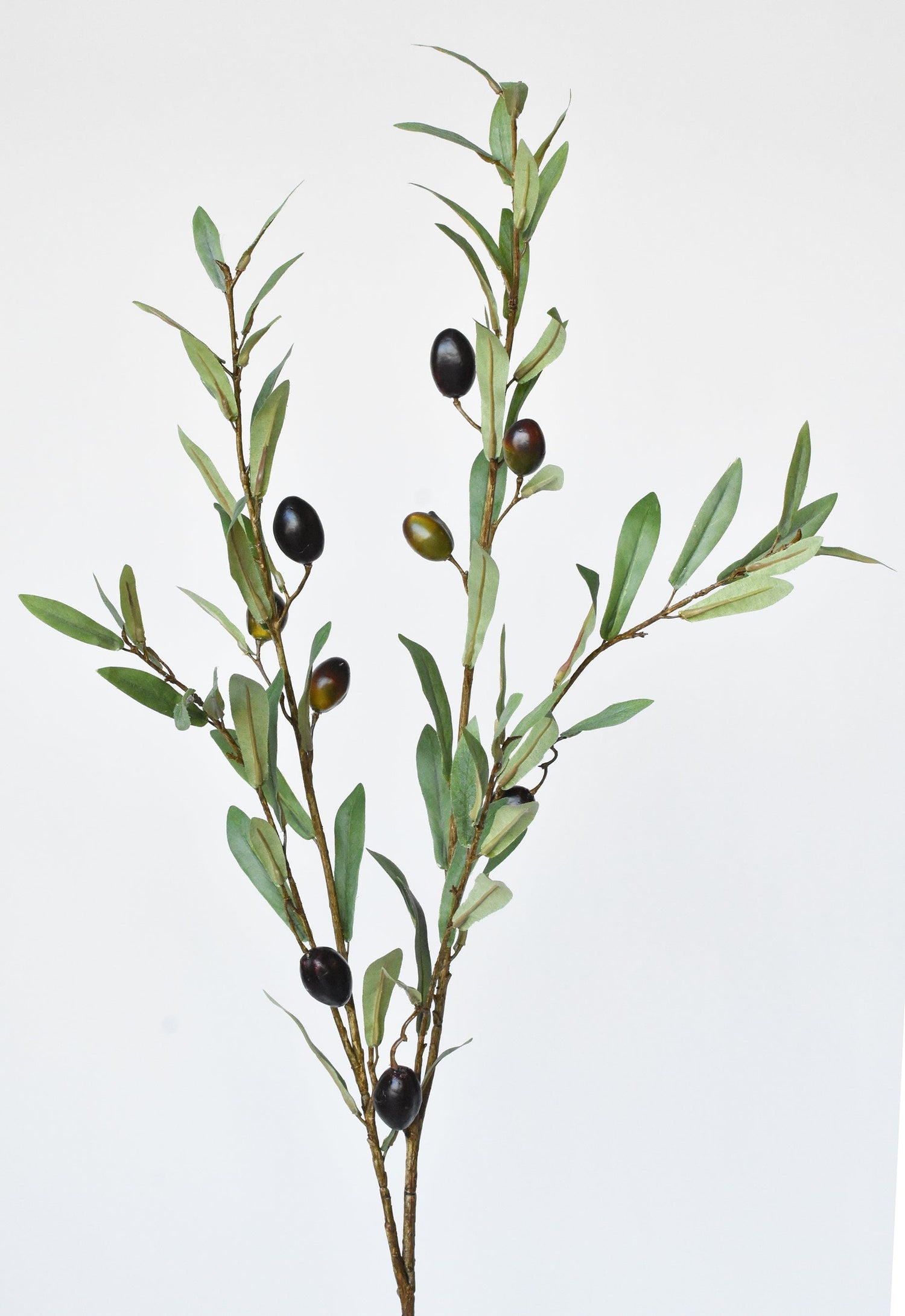 39" Faux Green Olive Stem