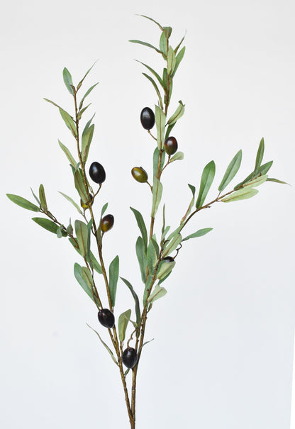 39" Faux Green Olive Stem