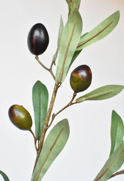 39" Faux Green Olive Stem