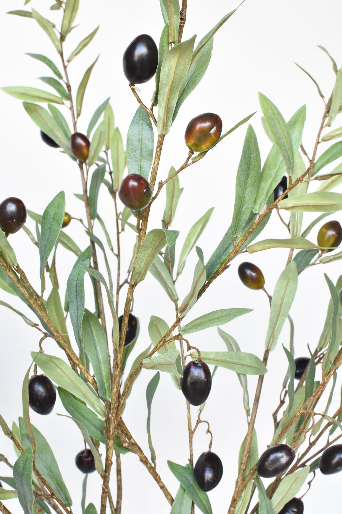 39" Faux Green Olive Stem