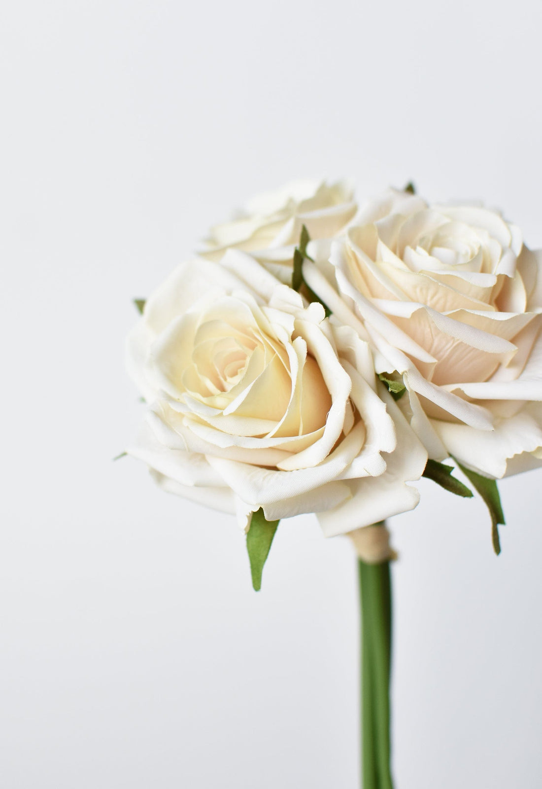 7.5" Faux Cream Rose Bundle (3)