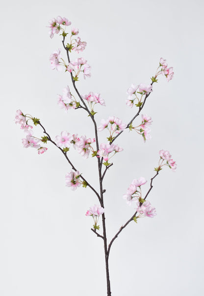 36" Faux Quince Blossom Pink Stem Flowering Branch