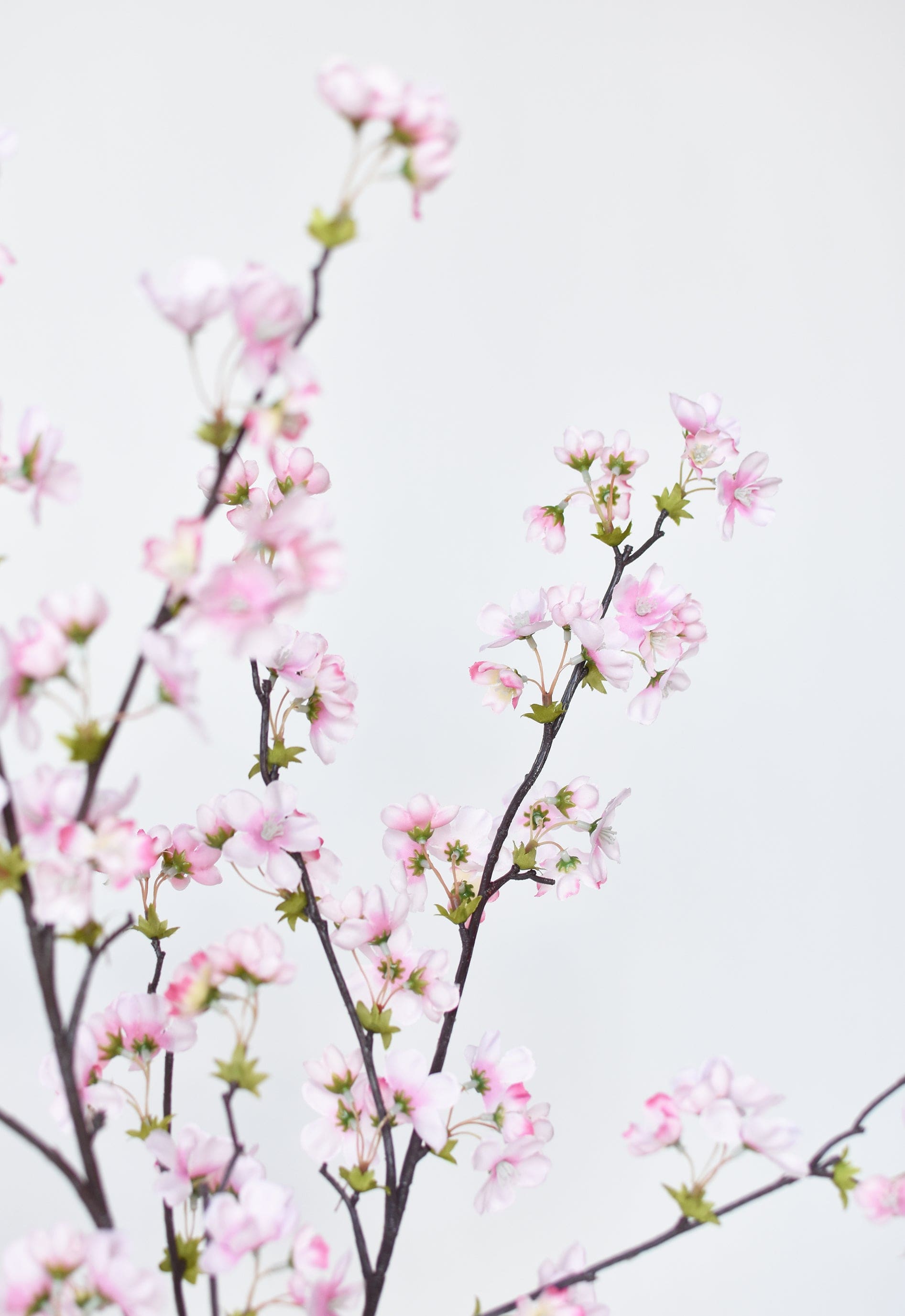 36" Faux Quince Blossom Pink Stem Flowering Branch