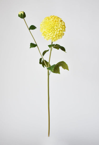 31" Faux Dahlia Stem Yellow Red