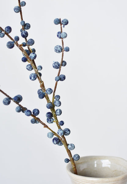 28" Faux Blue Berry Stem