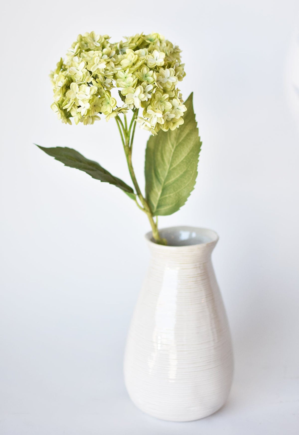 25" Faux Hydrangea Stem Apple Green