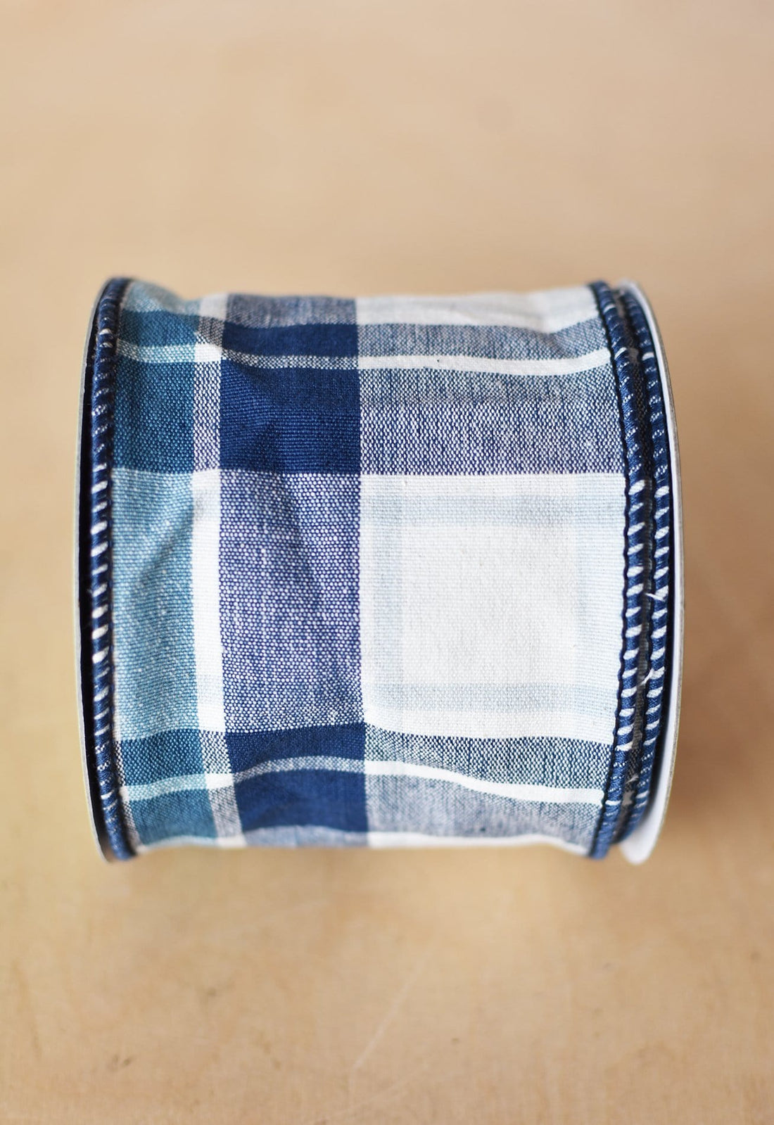 4"X10yd Blue + White  Checkered Ribbon