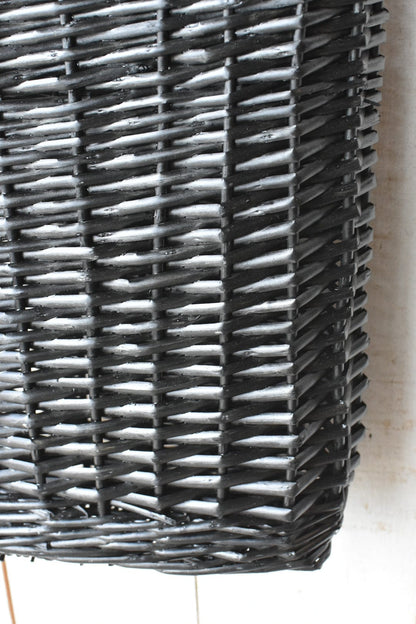 11" x 17" Wicker Basket w/Handle BLACK