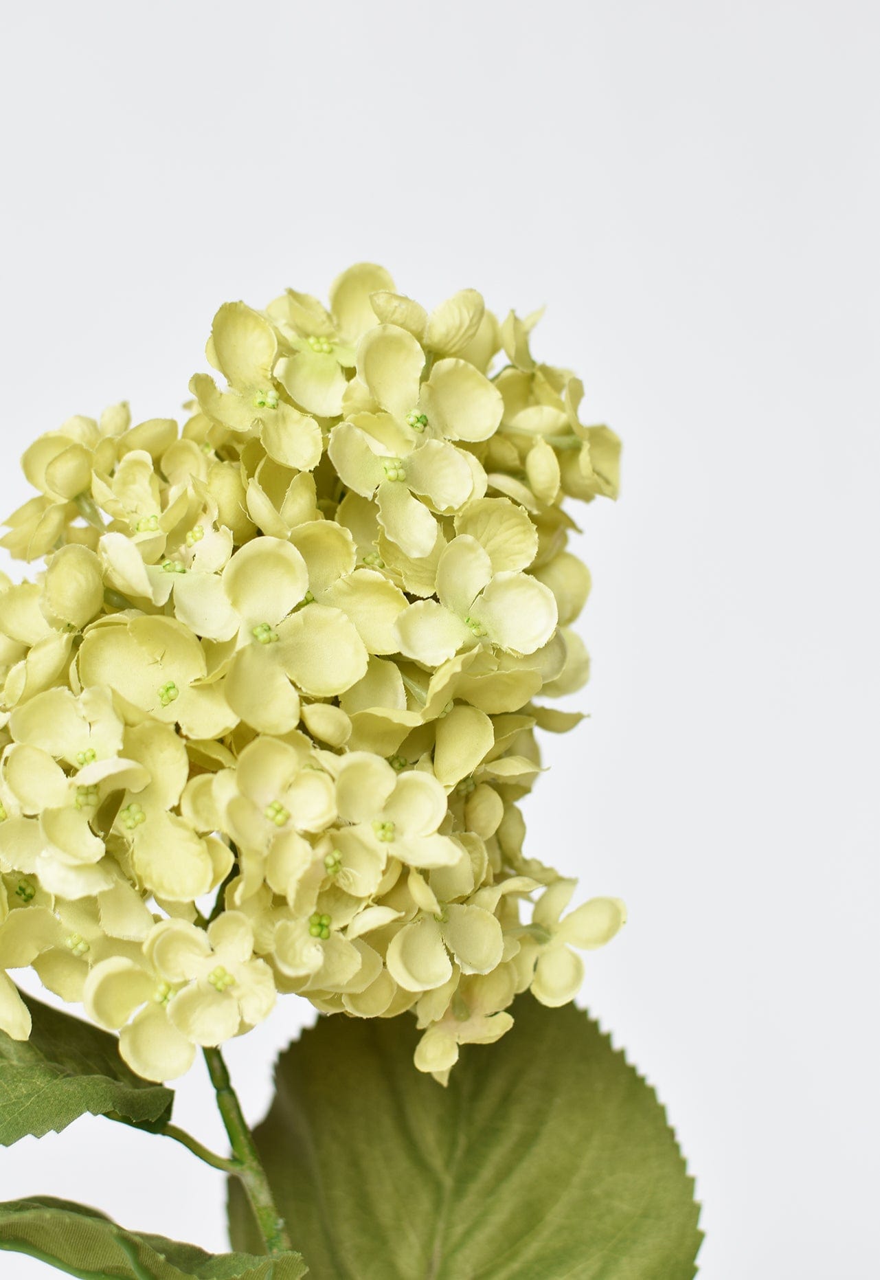 28" Faux Cone Hydrangea Stem Green