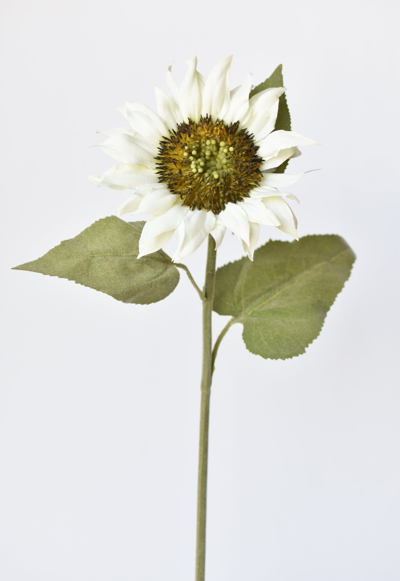25" Faux Sunflower Stem White