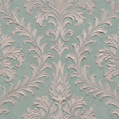 Daphne Brocade (Teal) Wallpaper