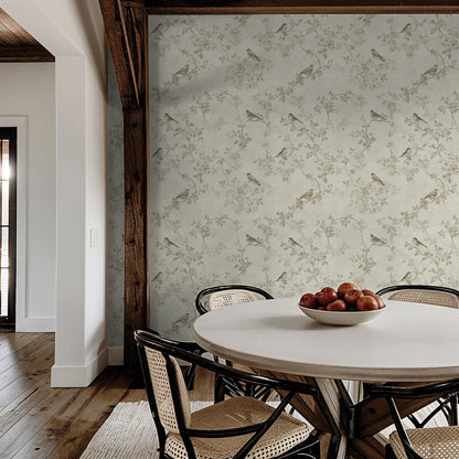 Vintage Songbird Wallpaper - 10 FT H X 33.25 FT W P&amp;S