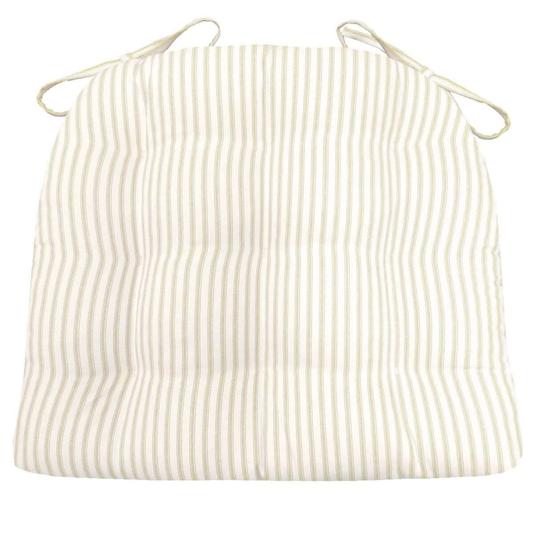 Ticking Stripe Natural Dining Chair Pad - Made in USA - 100% Cotton - Machine Washable
