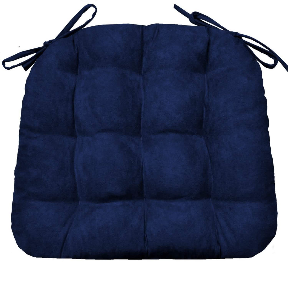 Micro-Suede Royal Blue Dining Chair Pads - Latex Foam Fill, Reversible