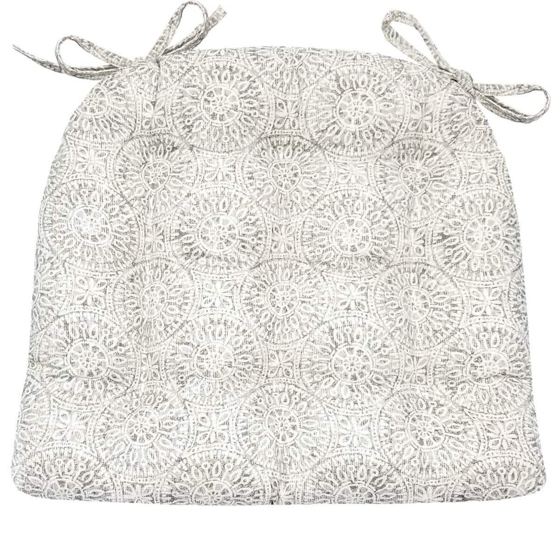 Tibet Grey Dining Chair Pad - Made in USA - 100% Cotton - Machine Washable