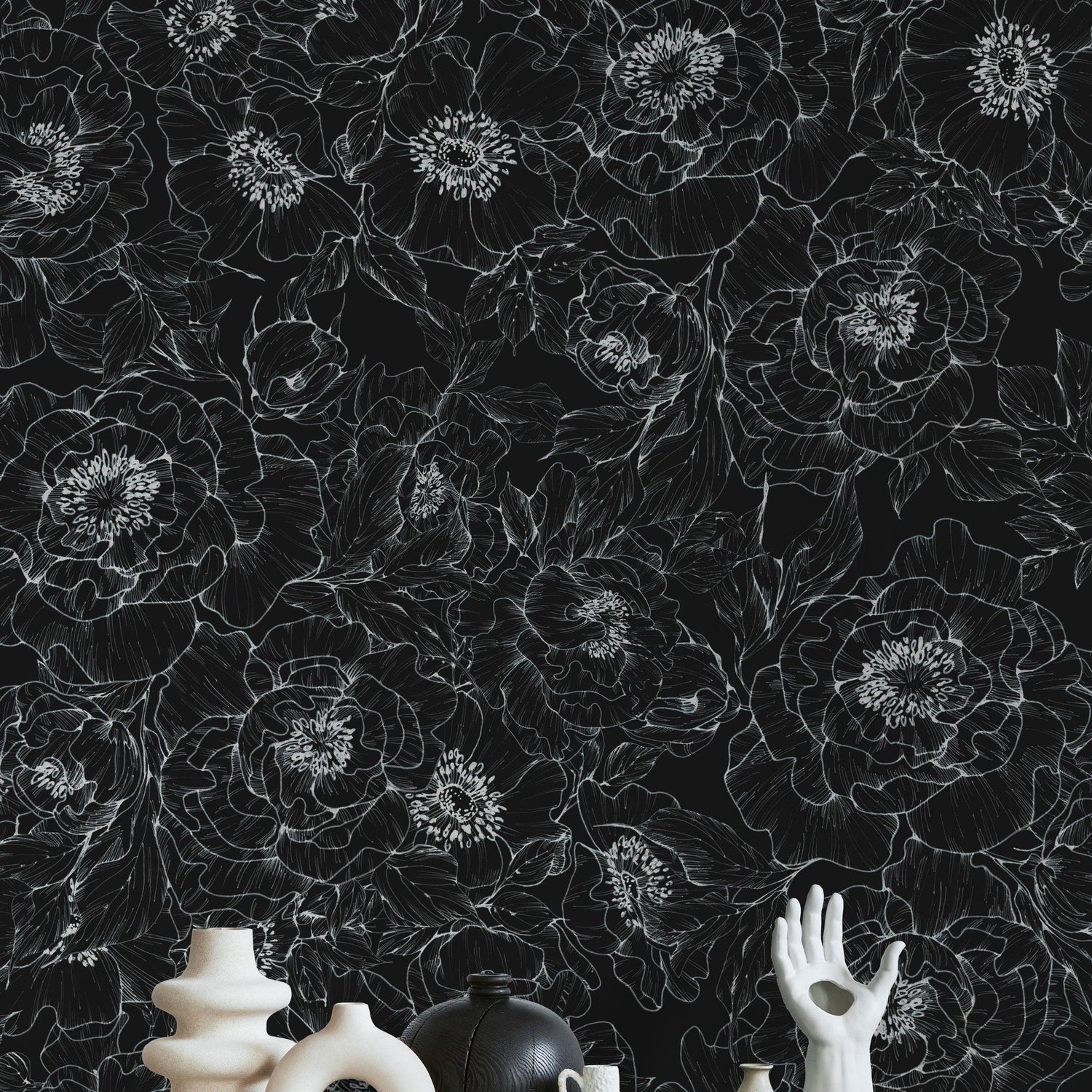 The Dutchess (Black) Wallpaper - 10 FT H X 15.8 FT W LUXE
