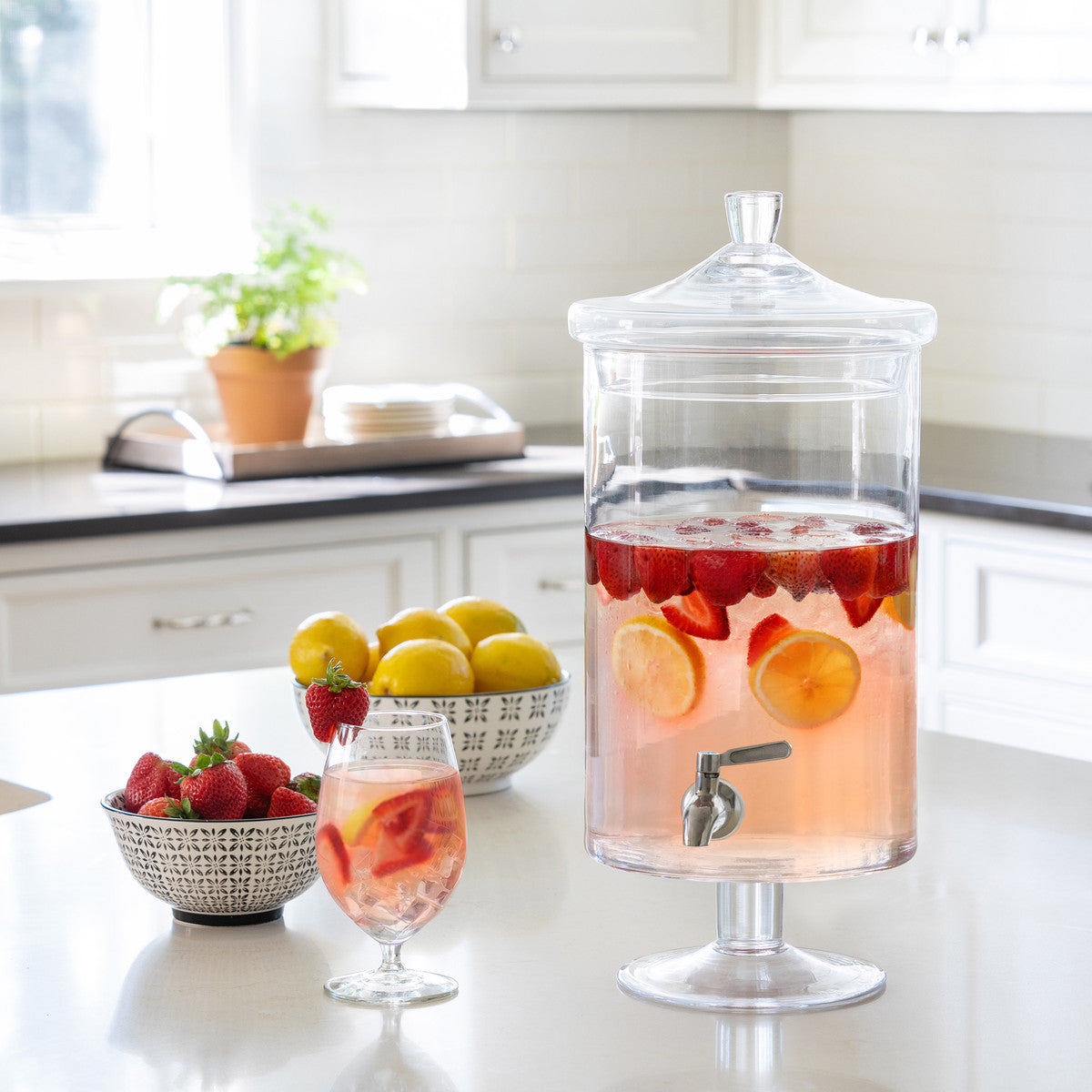 Sleek Crystal Beverage Dispenser, 8qt.