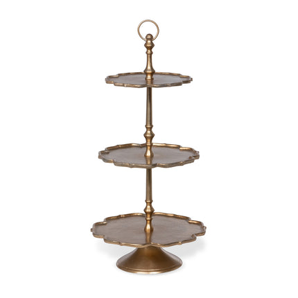 Scalloped Edge Cast Aluminum Tiered Server, 37 in.