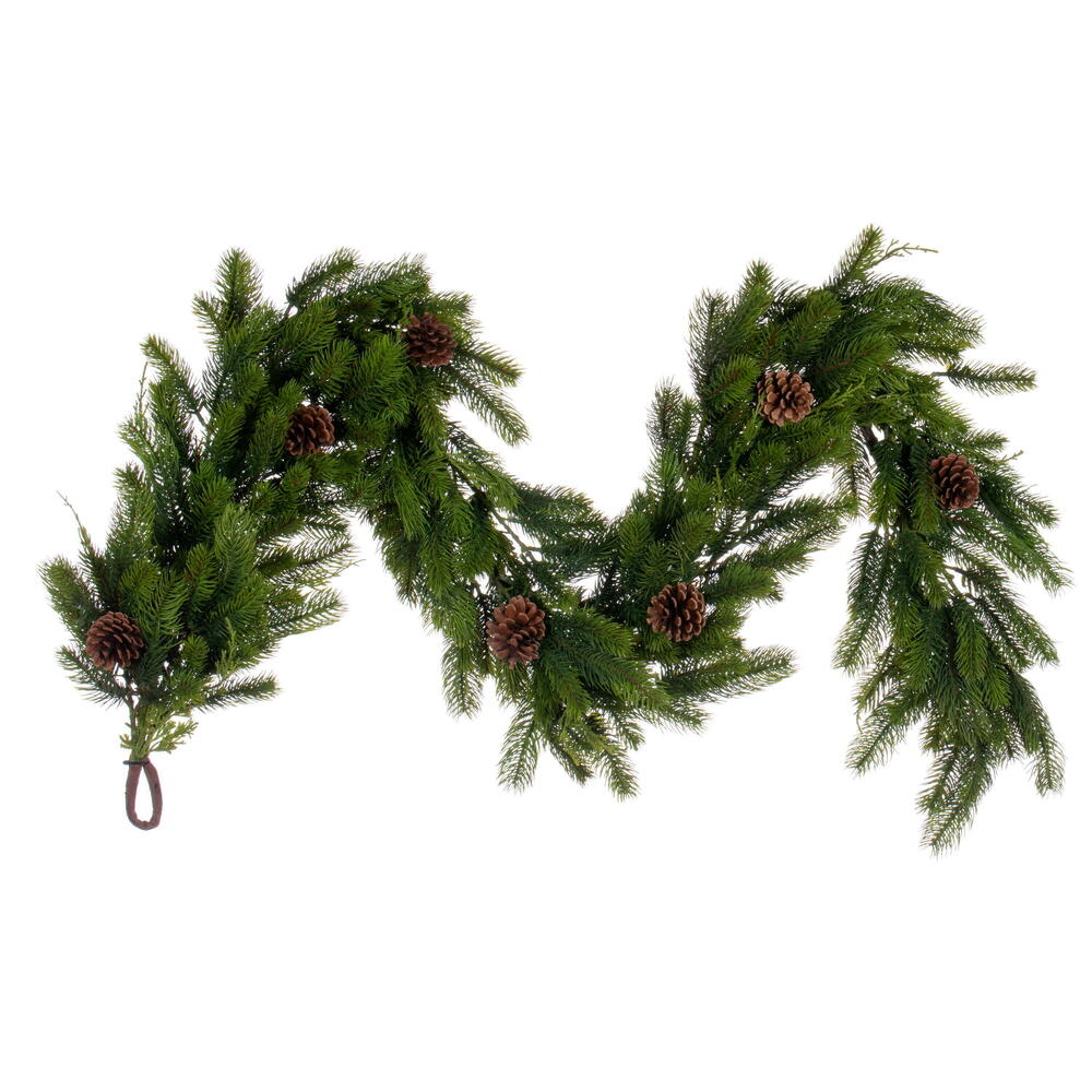 Holiday Pine Garland with Cones