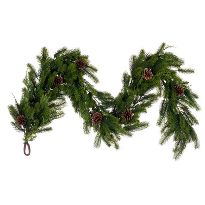 Holiday Pine Garland with Cones