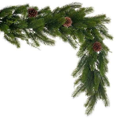 Holiday Pine Garland with Cones