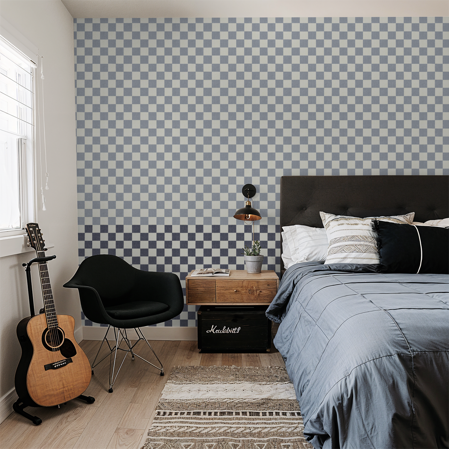 Eli (Blue) Wallpaper - 8 FT H X 17.4 FT W LUXE