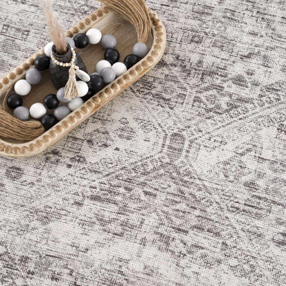 Nadie Blue Gray Medallion Area Rug - Clearance