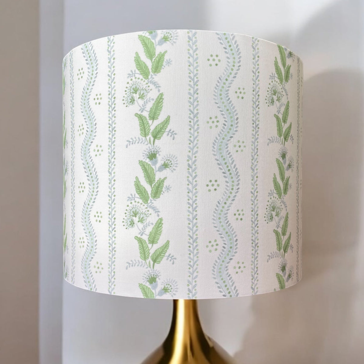 Blue and Green Lampshade in Emma Stripe