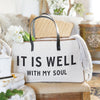 Large Canvas Tote - It is Well