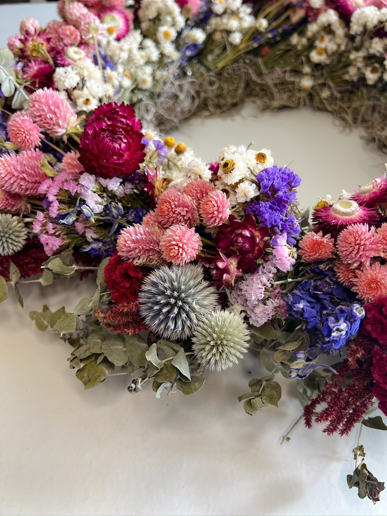Dried Wreath-Raspberry Beret