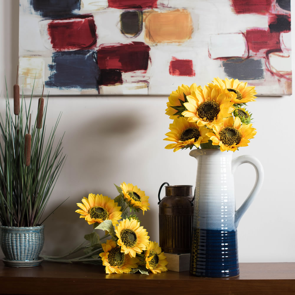 22" Artificial Yellow Sunflower Bush