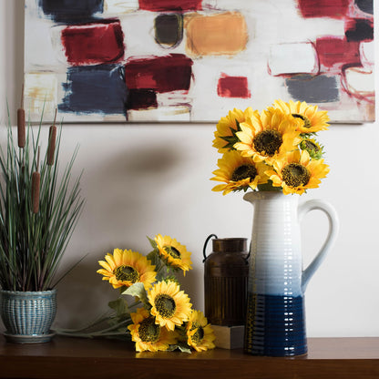 22" Artificial Yellow Sunflower Bush
