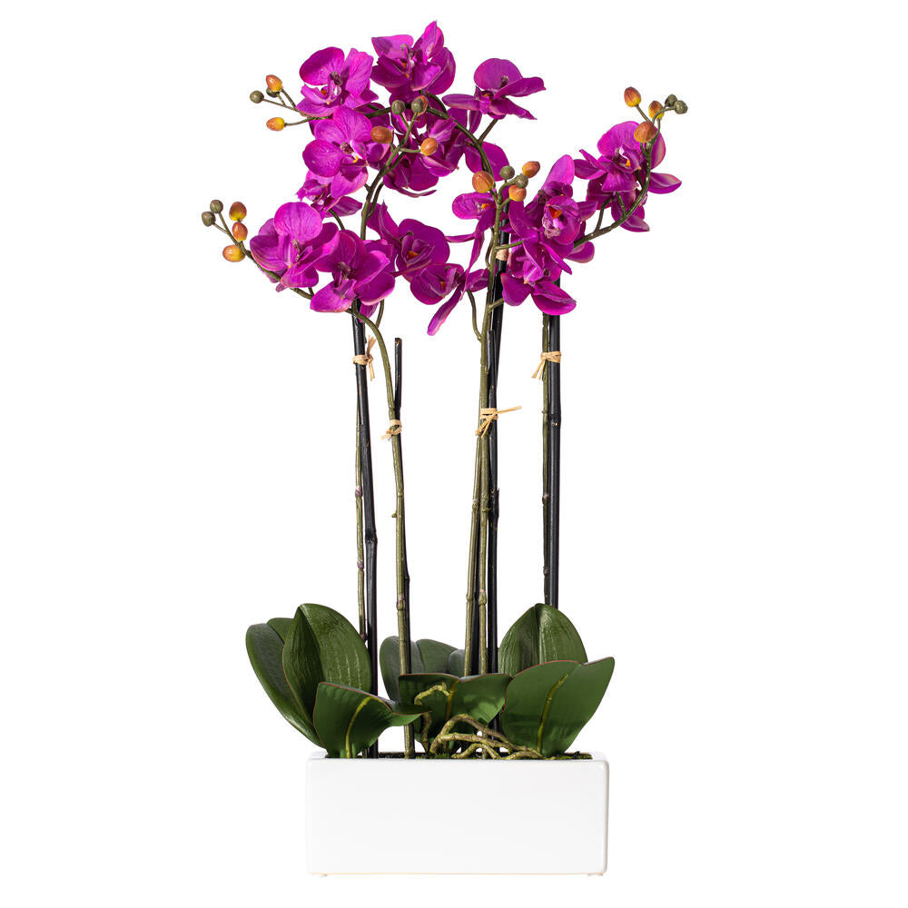 21" Artificial Purple Orchid in Ceramic Pot