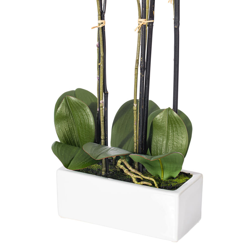 21" Artificial Purple Orchid in Ceramic Pot