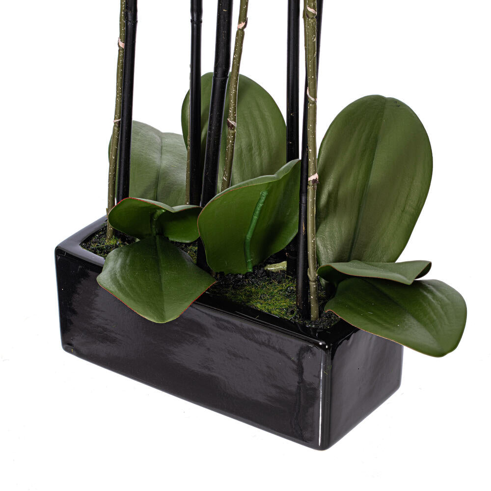 21" Artificial White Potted Orchid
