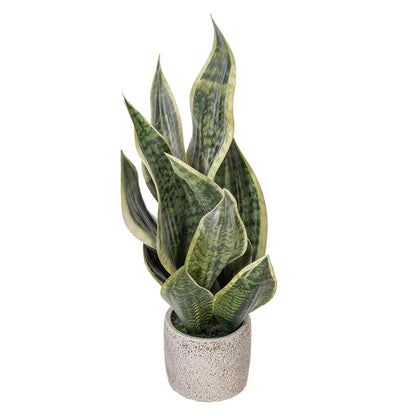 18" Artificial Light Green Snake Plant
