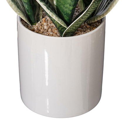 25" Artificial Light Green Snake Plant