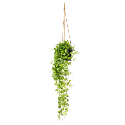 29" Artificial Green Mini Leaf Ivy in Hanging Pot