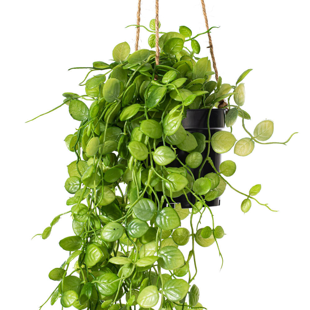 29" Artificial Green Mini Leaf Ivy in Hanging Pot