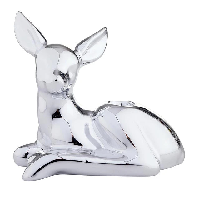 Silver Doe Candle Holder