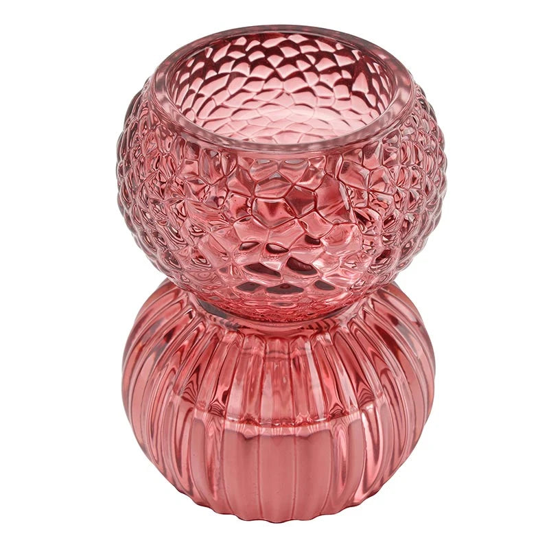 Plum Beaded Candle Holder
