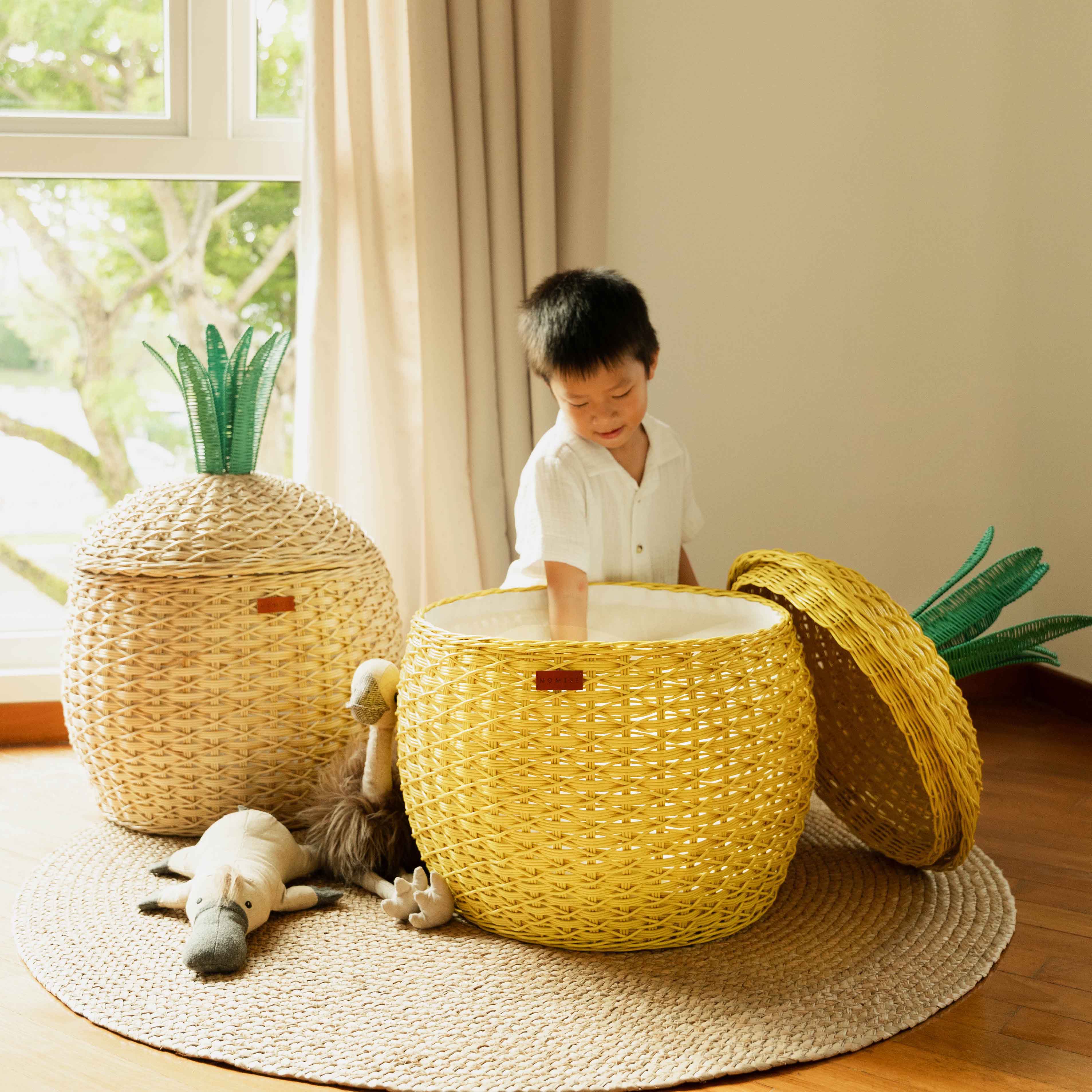 Pineapple Storage Basket Large - Natural