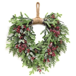 Icy Fantasy Cypress &amp; Holly Wreath - 18"