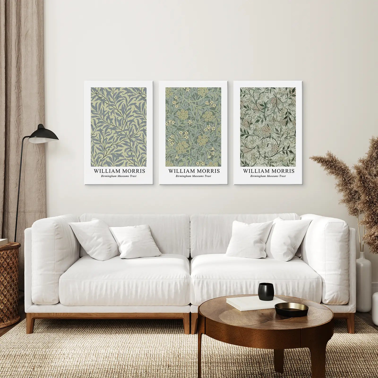 Large William Morris Floral Pattern Art Set Decor
