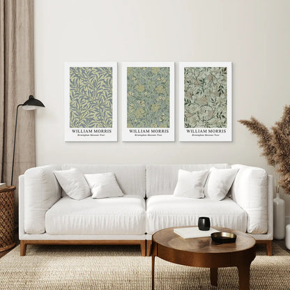 Large William Morris Floral Pattern Art Set Decor