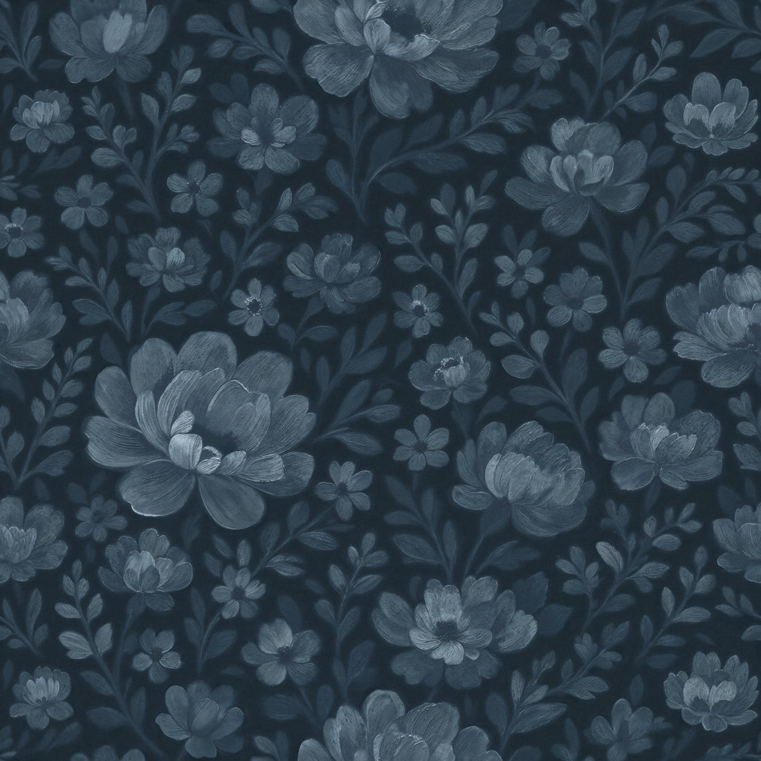Floriola (Blue) Wallpaper