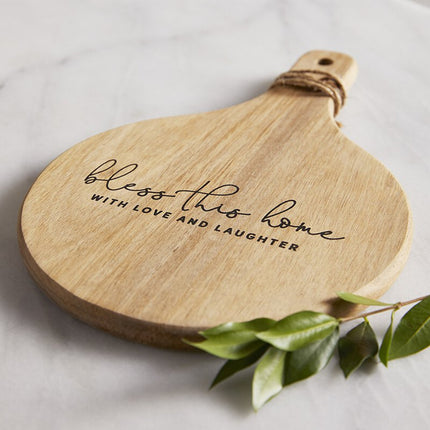 Wood Paddle Cheese Board Set - Bless this Home