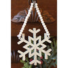 Distressed Wooden Snowflake Beaded Ornament