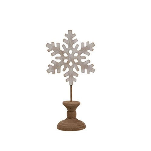 3/Set, Distressed Wooden Snowflake Spindles